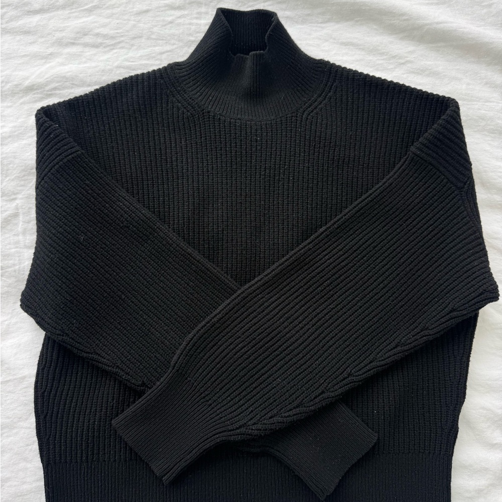 J. Crew Black Ribbed Knit Top - Picture 2 of 5